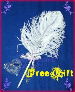 new white wedding ostrich feather pen plume quill pen time