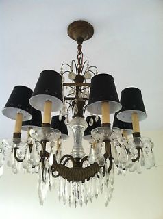   chandelier mid century crystal grecian fan 