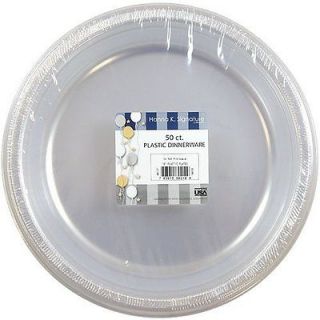 50ct Clear Plastic Disposable Plates Hanna K Signature 7inch