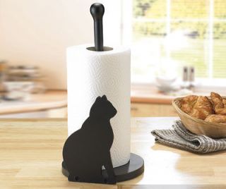 Cat Design Kitchen Paper Towel Roll Holder Rack Stand Dispenser