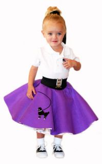 new purple 50 s poodle skirt 1 3 yrs toddler