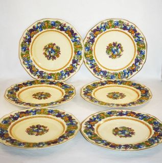 antique crown ducal florentine set of 6 luncheon plates 9