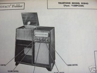 truetone d1840 phonograph radio photofact  5 00