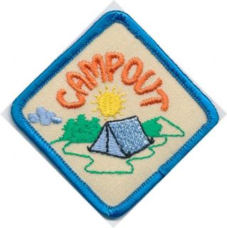 Girl Boy Cub CAMPOUT Camp Out Tent Patches Crests Badges SCOUT GUIDE 