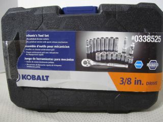 Kobalt 19 pc Mechanics Tools Set 3/8 Drive Metric in Case 0338525 