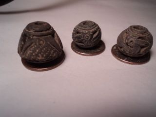 Pre Columbian Pottery~Spindle Whorl Bead Lot~Ecuador Figural~BIRD