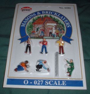 Model Power O Scale MASONS & BRICKLAYERS  miniature PEOPLE painted 