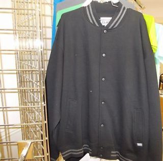 Black Black Cotton Long Sleeve Varsity Jacket PRO CLUB Varsity Jacket 