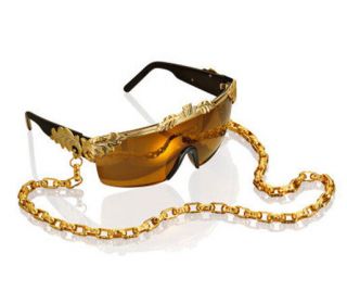 ANNA DELLO RUSSO for H&M Tinted Sunglasses with Gold Chain  Brand New 