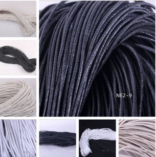 1x Black&White 10M/70M Waxen Cotton Cords Wax String Threads 1mm/1.5mm 