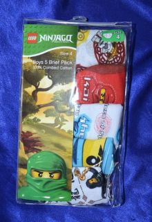 Ninjago Lego Boys Brief Underwear Jay Cole Kai Zane Spinjitzu 4, 6 