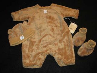ANNE GEDDES Baby BEAR Outfit 0 3 Mos Hat Booties RARE Twins Halloween 