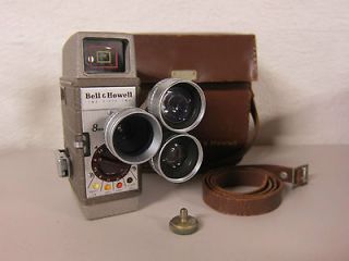   Two Fifty Two 8mm Movie Camera With 3 Lens Turret And Leather Case