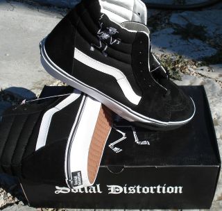 New Vans SOCIAL DISTORTION Skate Hi Shoes High Top Trainers Black Sk8 
