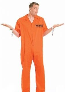mens prison jail inmate orange jumpsuit halloween costume