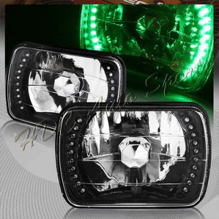 x6 H6054 Sealed Beam Replacement Green LED Black/Chrome Clear 