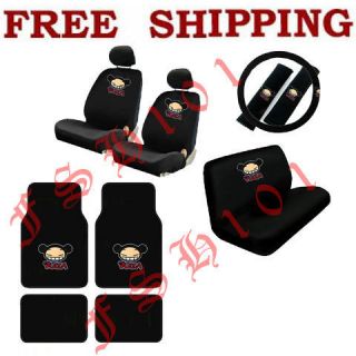 NEW 15PC SET CARTOON PUCCA CAR SEAT COVERS STEERING WHEEL COVER 