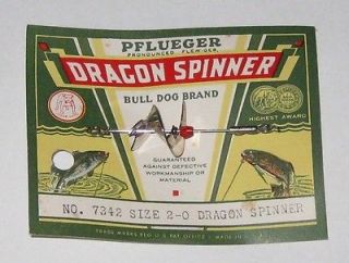PFLUEGER DRAGON SPINNER NEW ON THE CARD DISPLAY PIECE LURE