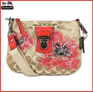 NWT_Coach Poppy Signature Flower Swingpack ~ 47075 SV/Khaki MultiColor