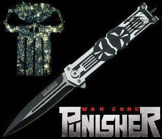 The Punisher Action Assisted Folding Knife Blue PK 530 BL zix