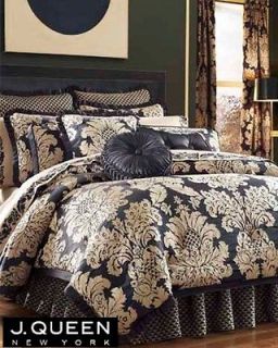 QUEEN NEW YORK Fairmont Black Taupe King COMFORTER~SHEE​TS 