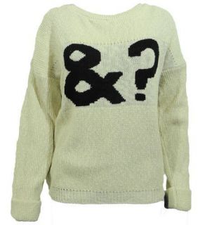 WOMEN AMPERSAND KNITTED SIGN & QUESTION MARK? JUMPER LADIES FULL 