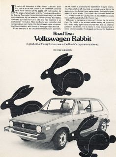 1975 Volkswagen VW Rabbit   Road Test   Classic Article D127