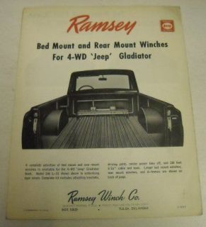 ramsey ca 1955 1960 winch for jeeps sales brochure time