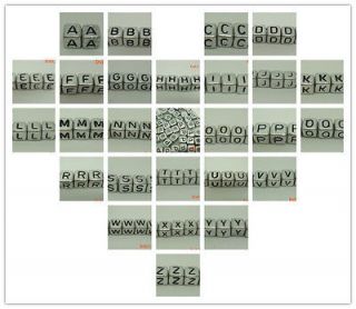   6mm Cube Acrylic Plastic Alphabet Letter Charm spacer Beads BSB3 W