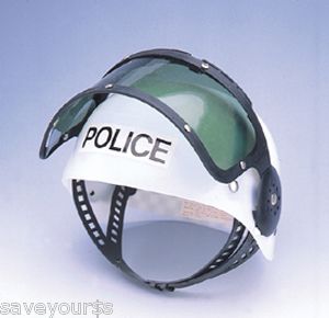 kids childrens police officer plastic costume helmet  
