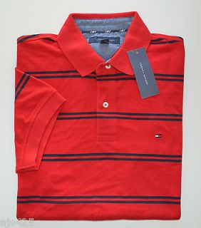 NWT Mens Tommy Hilfiger Short Sleeve Polo Shirt Red / Blue XL, X Large