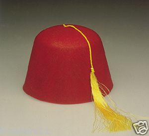 red fez shriner turkish army military hat costume cap time