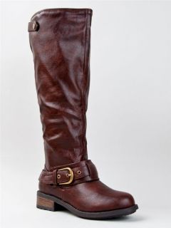 NEW QUPID Women Basic Casual Knee High Buckle Riding Boot Shoe sz 