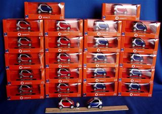 case lot 24 smart red blue cars fortwo 1 43