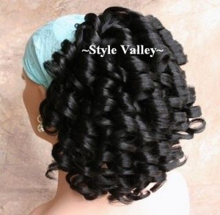 Black Ponytail Irish Dance Extension Spiral Curly Drawstring Hair 