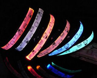 New LED Pet Dog Safety Collar Changeable Flashing Light Size S M L XL