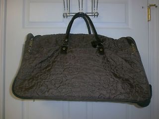   thirty one 31 ROLLING TOTE   BROWN quilted poppy   2 styles of handles