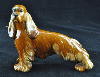   Haeger American Cocker Spaniel Dog Figurine Brown Yellow Color Glazed