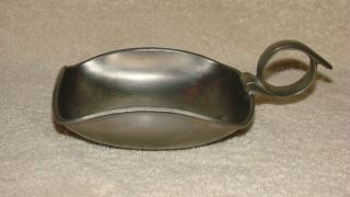 Vintage Etain Fin Pewter Finger Candle Holder / Tidbit Dish Nappy 