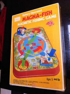  magna fish vintage magnetic fishing game in box time