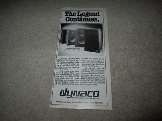 Dynaco A150, A250 Speaker Ad, Info, 1985, 1 pg, 6x11