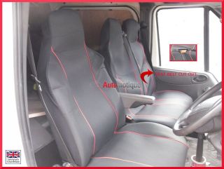 RENAULT MASTER HIGH QUALITY VAN SEAT SEAT COVER SET RED PIPING 2 1