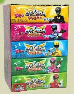 korea powerrangers gum sticker 1box 20packs from korea south time