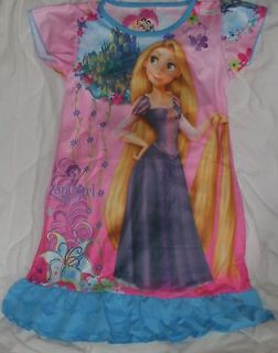 NWT 5 6 Disney Tangled Rapunzel Nightgown Pajamas Night Dress Girl 