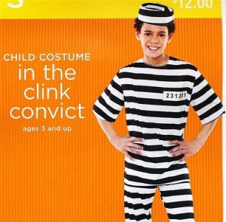 NWT Boy Girl Child CONVICT JAILBIRD PRISONER Costume dress up Size 4/6 