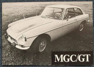 MG MGC GT USA Sports Car Sales Brochure 1968 #CGTI 30M 9/68