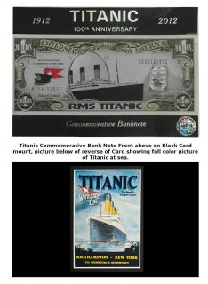 RMS Titanic/Souvenir/Collectors/$1 Million Dollar/BankNote/Mint/Bank 