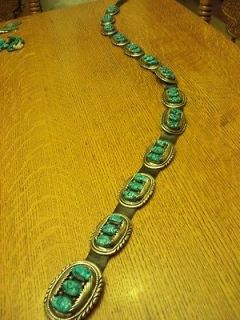   Natural Turquoise and Sterling Silver Robert Leekya Concho Belt