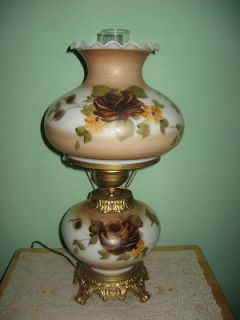   HEDCO 19 GONE WITH THE WIND/HURRICANE PARLOR LAMP/ ROSES/GWTW LAMP