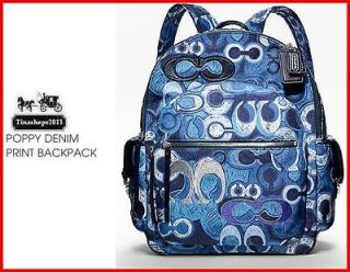 NWT_Coach Poppy Denim Print Backpack ~ 19880 SV/Blue Multi